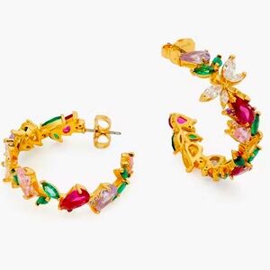 KATE SPADE NEW YORK ♠️ GREENHOUSE FLORAL HOOP EARRINGS 💐🌸🌷🌻